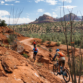 biking on trails